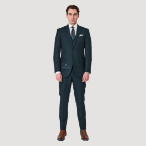 Savile Row Abram Pure Merino Wool Travel Suit Two Piece Forest D2