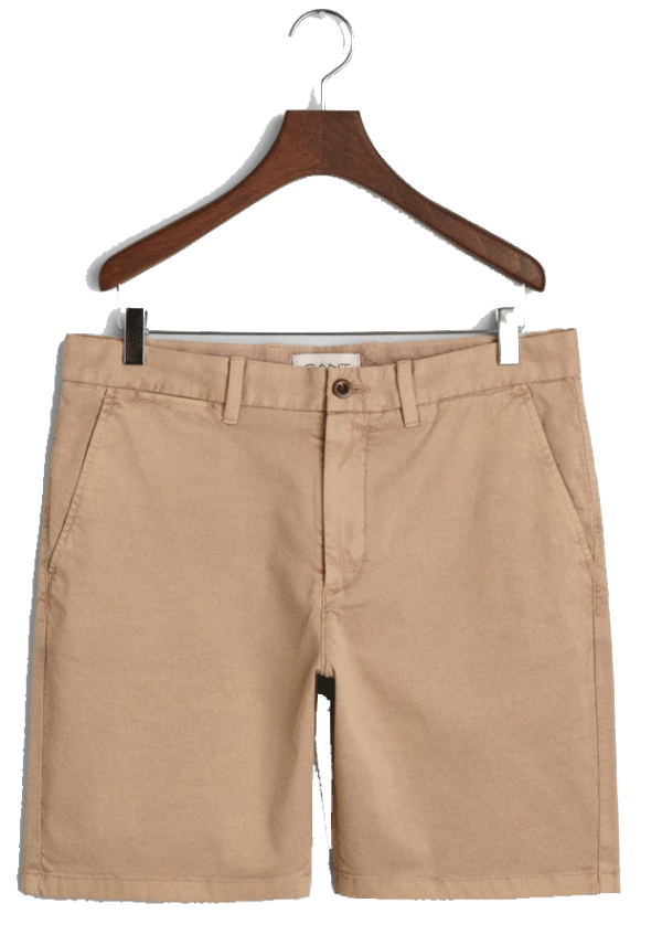 Gant Regular Fit Dobby Chino Shorts Dark Khaki
