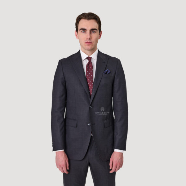 Savile Row Jed X5 Tasmanian Pure Wool Suit Charcoal - Image 4