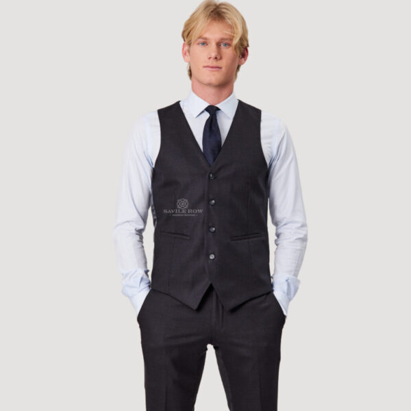 Savile Row Jed X5 Tasmanian Pure Wool Suit Charcoal - Image 8