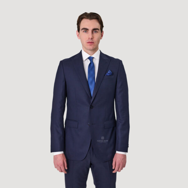 Savile Row Jed X7 Tasmanian Pure Wool Suit  Navy - Image 4