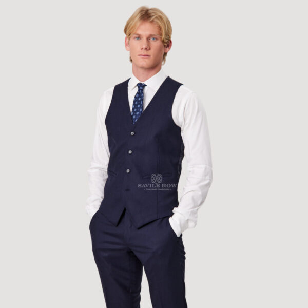 Savile Row Jed X7 Tasmanian Pure Wool Suit  Navy - Image 9