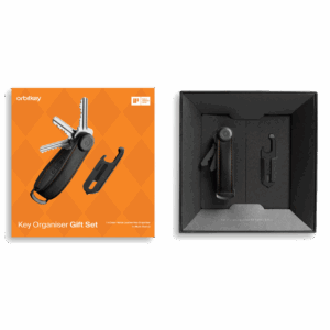 Orbitkey Crazy Horse Key Organizer+Multi Tool V2 Black Orange Gift Pack