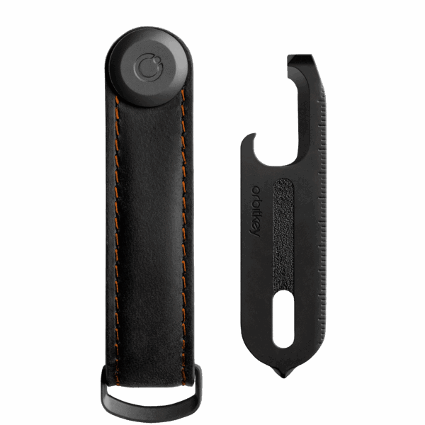 Orbitkey Crazy Horse Key Organizer+Multi Tool V2 Black Orange Gift Pack - Image 2