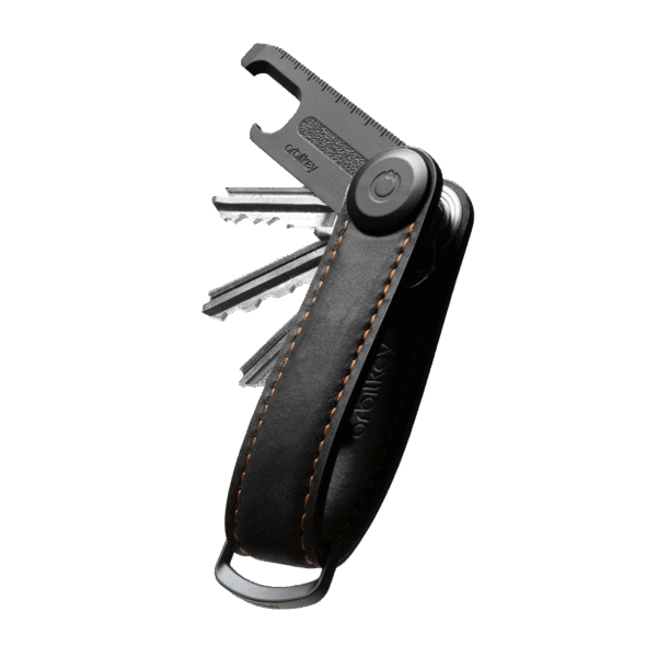 Orbitkey Crazy Horse Key Organizer+Multi Tool V2 Black Orange Gift Pack - Image 3