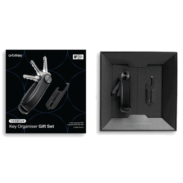 Orbitkey Key Organizer Pro +Multi Tool V2 Black Blue Gift Pack