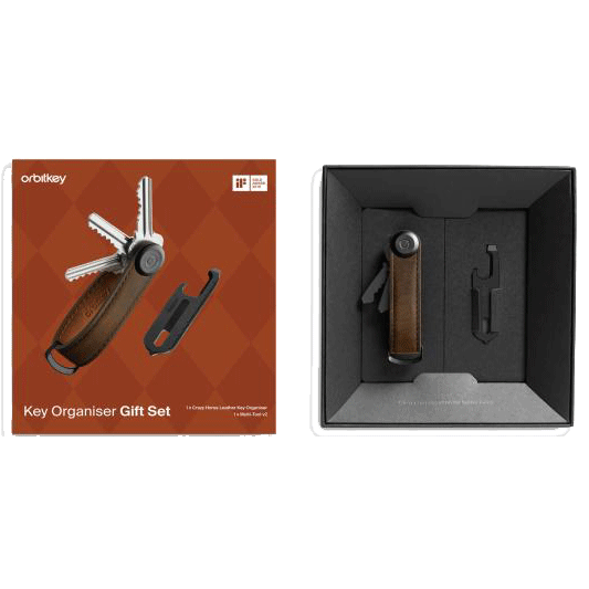 Orbitkey Crazy Horse Key Organizer+Multi Tool V2 Oak Brown Gift Pack