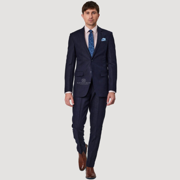 Savile Row Abram Pure Linen Navy SL7 2 Piece Suit